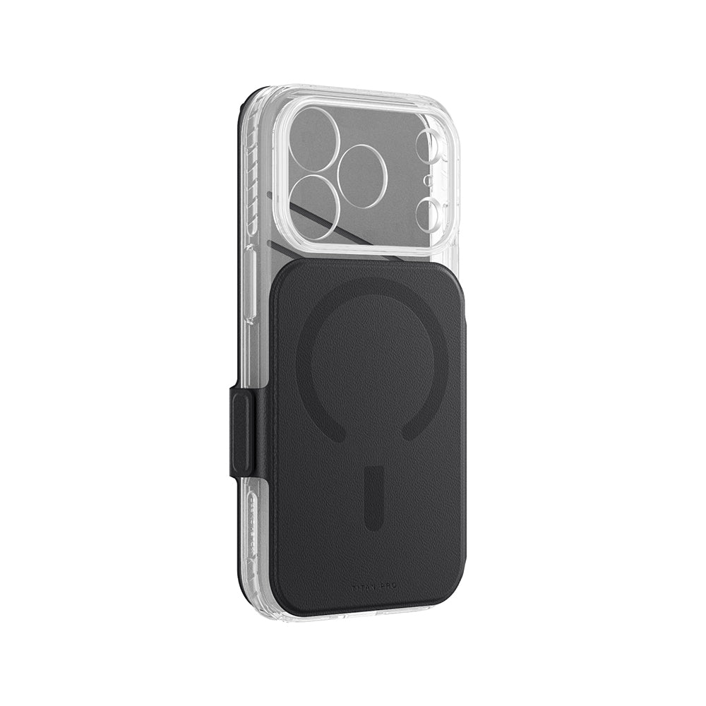 iPhone 18 Pro Max Kılıf M-safe Özellikli Amazingthing Titan Lens Flip Serisi Kartlıklı Kılıf