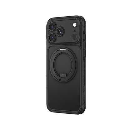 iPhone 18 Pro Max Kılıf M-Safe Şarj Özellikli Airbag Tasarımlı Standlı Lens Korumalı AmazingThing Titan Pro MagSpin Kılıf