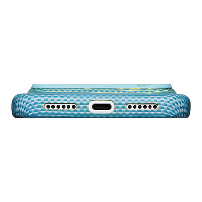 iPhone 18 Pro Max Kılıf M-safe Şarj Özellikli Aramid Karbon Fiber Pitaka Glints of Gold Ultra Slim Serisi Kılıf
