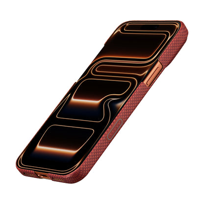 iPhone 18 Pro Max Kılıf M-safe Şarj Özellikli Aramid Karbon Fiber Pitaka Sakura Hours Serisi Kılıf