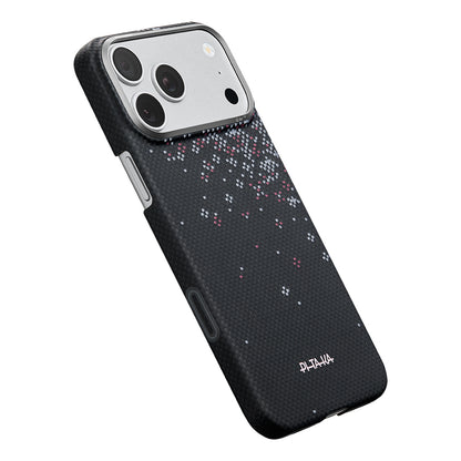 iPhone 18 Pro Max Kılıf M-safe Şarj Özellikli Aramid Karbon Fiber Pitaka Sakura Hours Serisi Kılıf