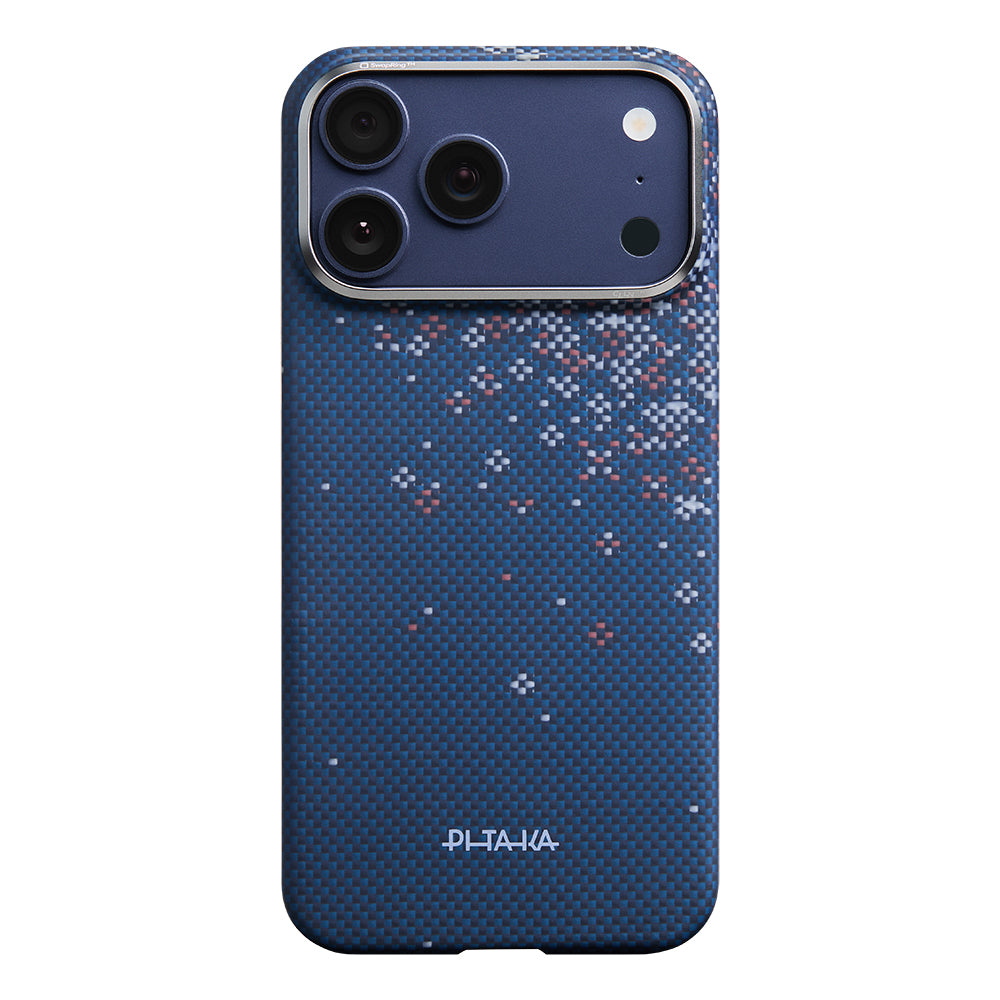 iPhone 18 Pro Max Kılıf M-safe Şarj Özellikli Aramid Karbon Fiber Pitaka Sakura Hours Serisi Kılıf