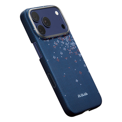 iPhone 18 Pro Max Kılıf M-safe Şarj Özellikli Aramid Karbon Fiber Pitaka Sakura Hours Serisi Kılıf