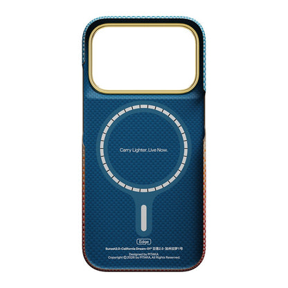 iPhone 18 Pro Max Kılıf M-safe Şarj Özellikli Aramid Fiber Pitaka Sunset 2.0 California Dream Serisi