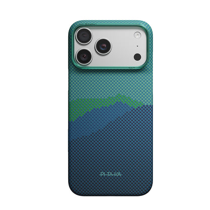iPhone 18 Pro Max Kılıf M-safe Şarj Özellikli Aramid Karbon Fiber Pitaka Tactile Woven Starpeak Serisi Over The Horizon Kılıf