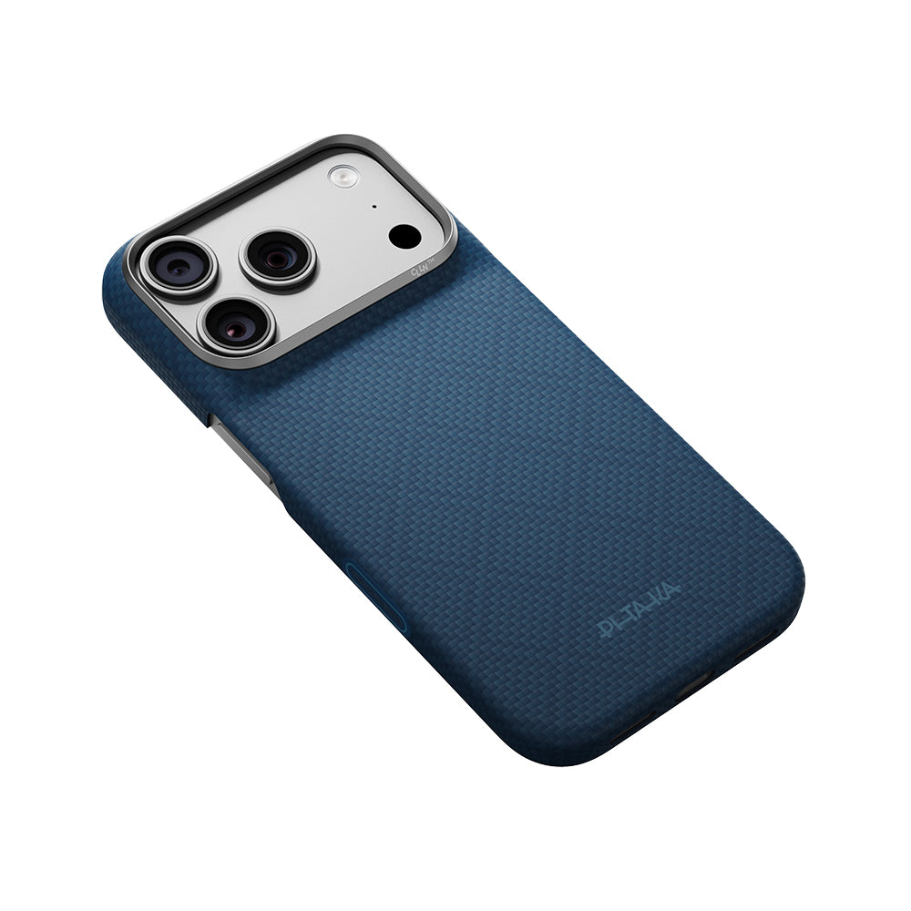iPhone 18 Pro Max Kılıf M-safe Şarj Özellikli Aramid Karbon Fiber Pitaka Argyle Serisi Kılıf
