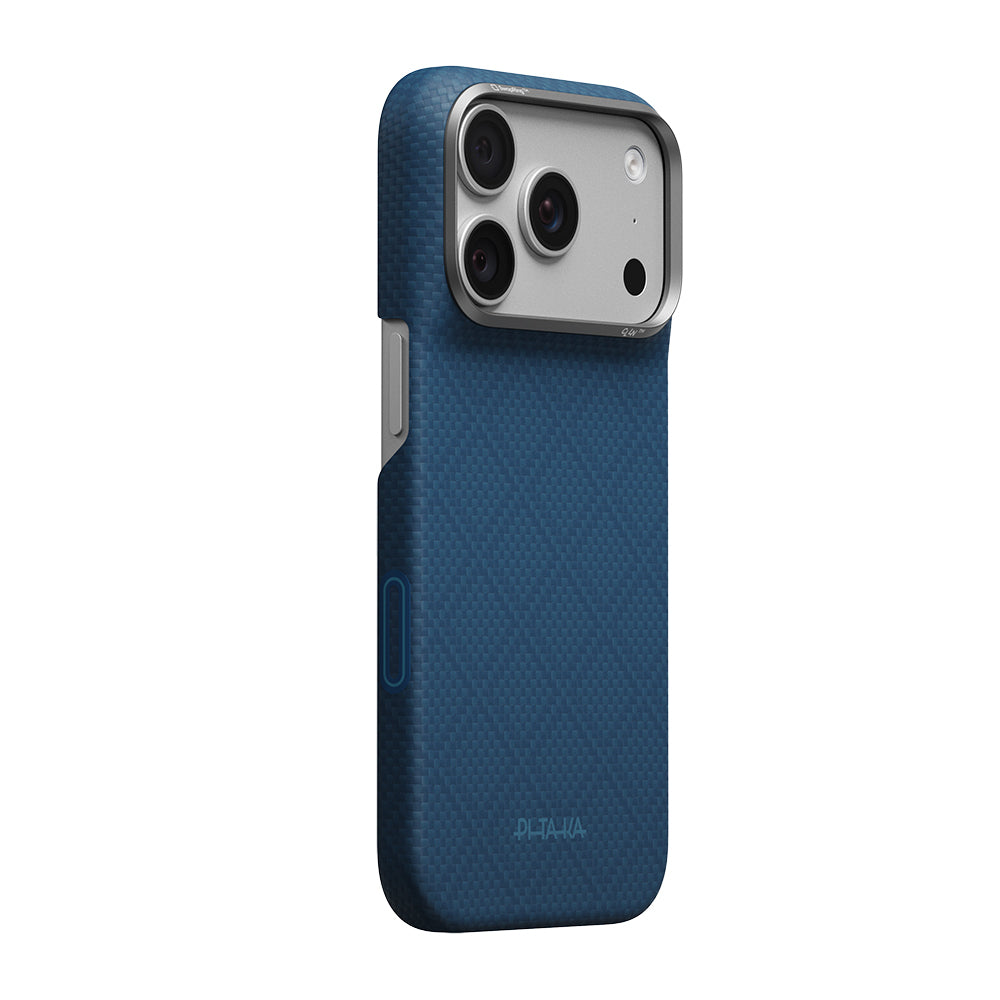 iPhone 18 Pro Max Kılıf M-safe Şarj Özellikli Aramid Karbon Fiber Pitaka Argyle Serisi Kılıf