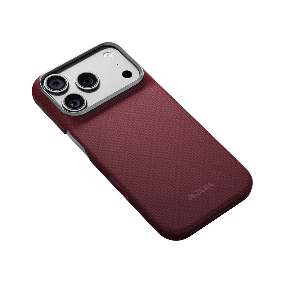 iPhone 18 Pro Max Kılıf M-safe Şarj Özellikli Aramid Karbon Fiber Pitaka Argyle Serisi Kılıf