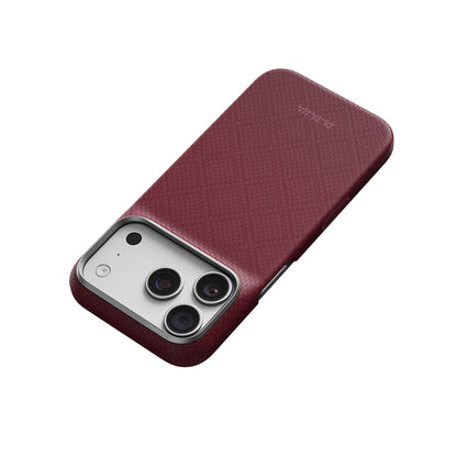 iPhone 18 Pro Max Kılıf M-safe Şarj Özellikli Aramid Karbon Fiber Pitaka Argyle Serisi Kılıf