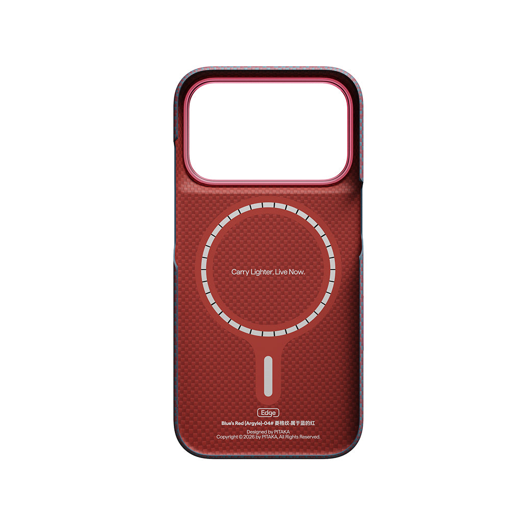 iPhone 18 Pro Max Kılıf M-safe Şarj Özellikli Aramid Karbon Fiber Pitaka Argyle Serisi Kılıf