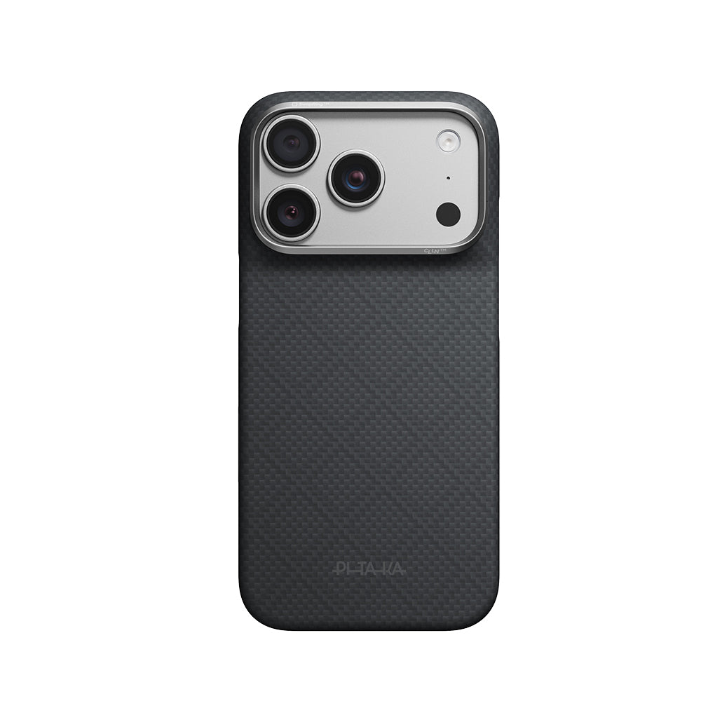 iPhone 18 Pro Max Kılıf M-safe Şarj Özellikli Aramid Karbon Fiber Pitaka Argyle Serisi Kılıf