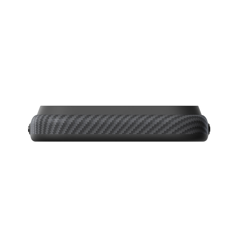 iPhone 18 Pro Max Kılıf M-safe Şarj Özellikli Aramid Karbon Fiber Pitaka Military-Grade Classic Serisi New Logo Black-Grey Twill Kılıf