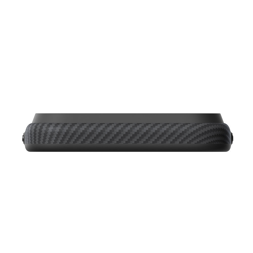 iPhone 18 Pro Max Kılıf M-safe Şarj Özellikli Aramid Karbon Fiber Pitaka Military-Grade Classic Serisi New Logo Black-Grey Twill Kılıf