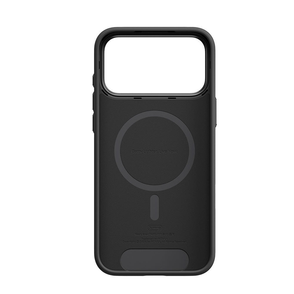 iPhone 18 Pro Max Kılıf M-safe Şarj Özellikli Aramid Karbon Fiber Pitaka Military-Grade Classic Serisi New Logo Black-Grey Twill Kılıf