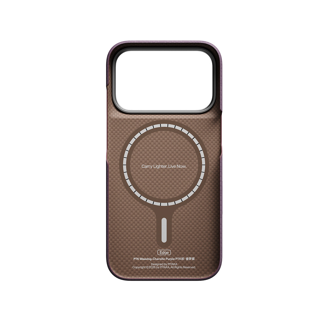 iPhone 18 Pro Max Kılıf M-safe Şarj Özellikli Aramid Karbon Fiber Pitaka Weaving Serisi Kılıf