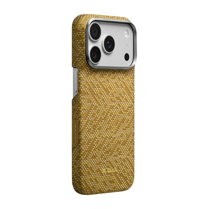 iPhone 18 Pro Max Kılıf M-safe Şarj Özellikli Aramid Karbon Fiber Pitaka Wind Over Wheat Serisi Kılıf