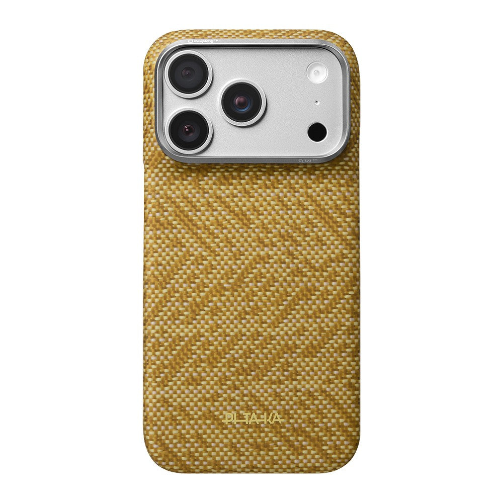 iPhone 18 Pro Max Kılıf M-safe Şarj Özellikli Aramid Karbon Fiber Pitaka Wind Over Wheat Serisi Kılıf