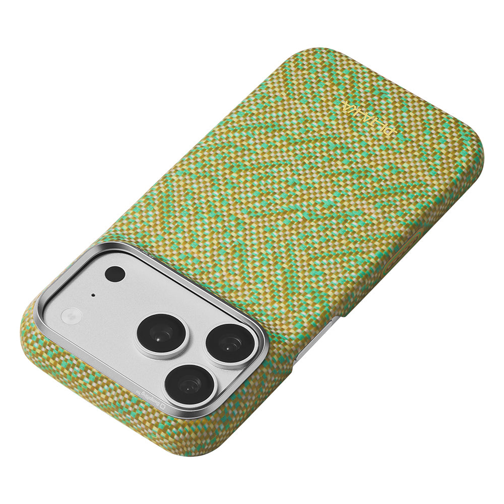 iPhone 18 Pro Max Kılıf M-safe Şarj Özellikli Aramid Karbon Fiber Pitaka Wind Over Wheat Serisi Kılıf