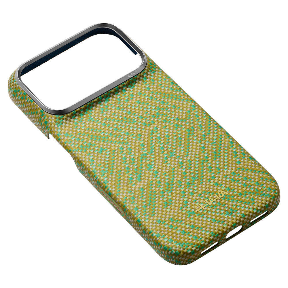 iPhone 18 Pro Max Kılıf M-safe Şarj Özellikli Aramid Karbon Fiber Pitaka Wind Over Wheat Serisi Kılıf