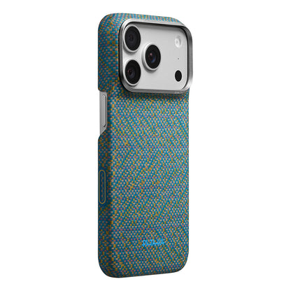 iPhone 18 Pro Max Kılıf M-safe Şarj Özellikli Aramid Karbon Fiber Pitaka Wind Over Wheat Serisi Kılıf