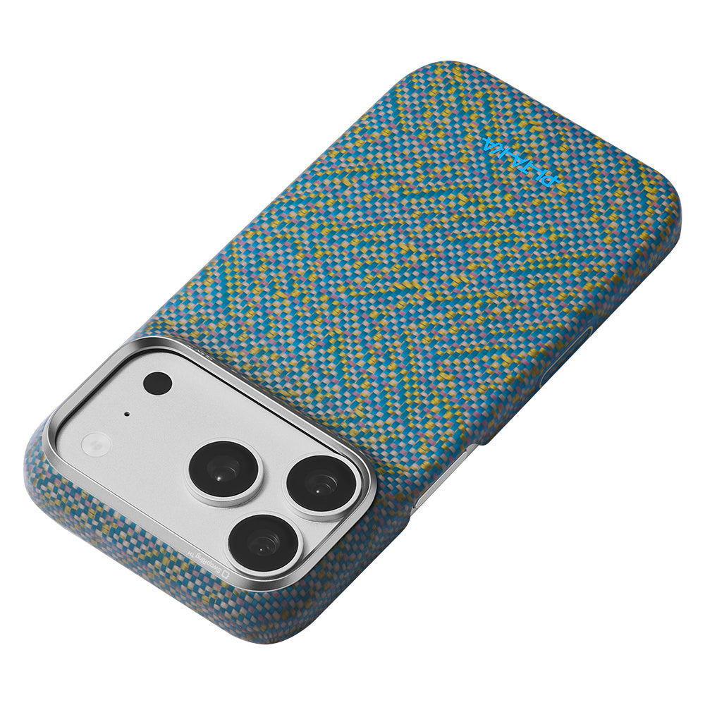 iPhone 18 Pro Max Kılıf M-safe Şarj Özellikli Aramid Karbon Fiber Pitaka Wind Over Wheat Serisi Kılıf