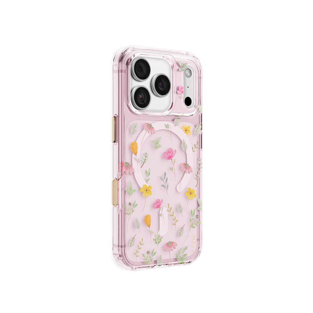 iPhone 18 Pro Kılıf M-safe Şarj Özellikli Çiçekli Tasarım Coehl Evie Serisi Kılıf