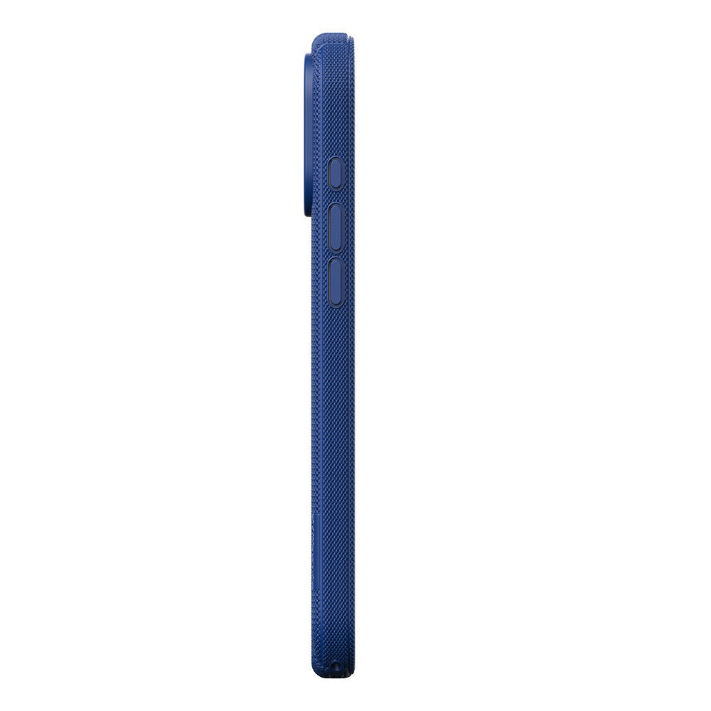 iPhone 18 Pro Max Kılıf M-Safe Şarj Özellikli Çizgi Desenli Kumaş Dokulu Zore Paris Lorin Kılıf