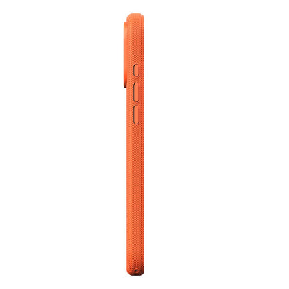 iPhone 18 Pro Max Kılıf M-Safe Şarj Özellikli Çizgi Desenli Kumaş Dokulu Zore Paris Lorin Kılıf
