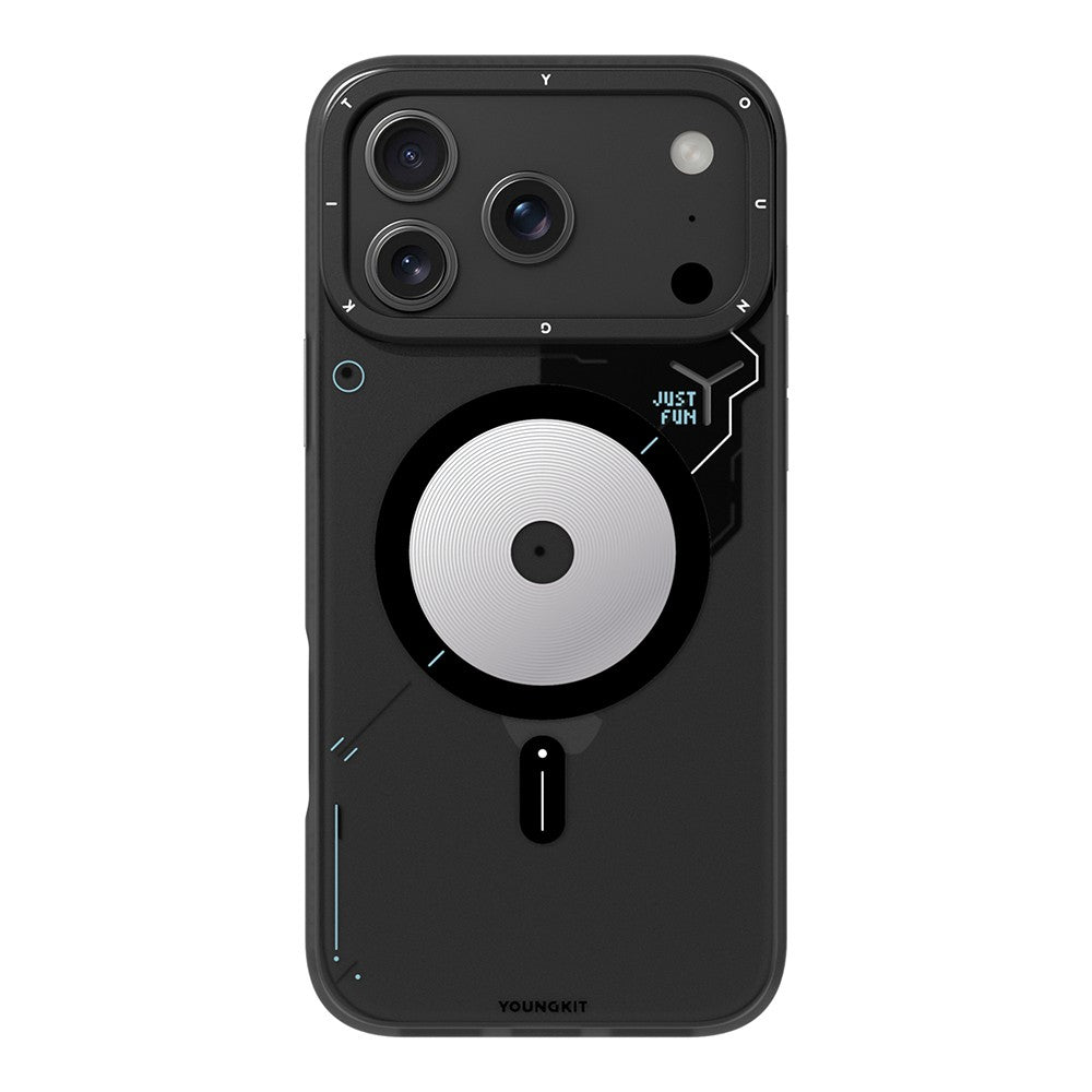 iPhone 18 Pro Max Kılıf M-safe Şarj Özellikli Disk Desenli Youngkit Disc Battle Kılıf