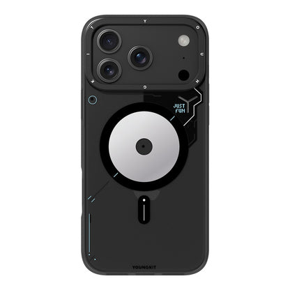 iPhone 18 Pro Max Kılıf M-safe Şarj Özellikli Disk Desenli Youngkit Disc Battle Kılıf