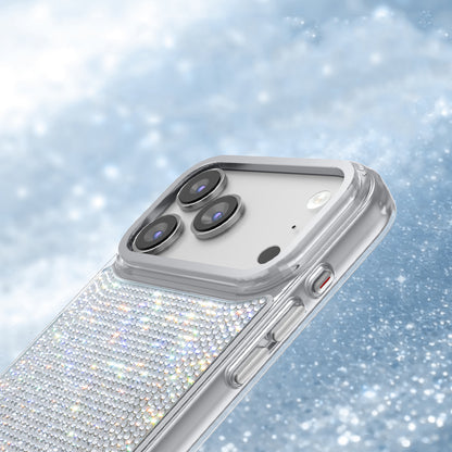 iPhone 18 Pro Max Kılıf M-Safe Şarj Özellikli El İşlemeli Swarovski Taşlı Zore Paris Riva Sert PC Kılıf