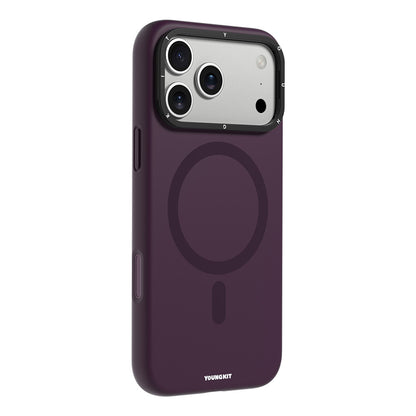iPhone 18 Pro Max Kılıf M-safe Şarj Özellikli Kamera Standlı Youngkit Bitty Cream Kılıf
