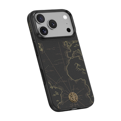 iPhone 18 Pro Max Kılıf M-safe Şarj Özellikli Karbon Fiber Tasarımlı Benks ArmorEdge Air Navigator Kevlar Kılıf