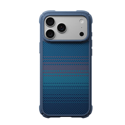iPhone 18 Pro Max Kılıf M-safe Şarj Özellikli Pitaka Tactile Woven Sunset-Moonrise Aramid Serisi Cairn Kılıf