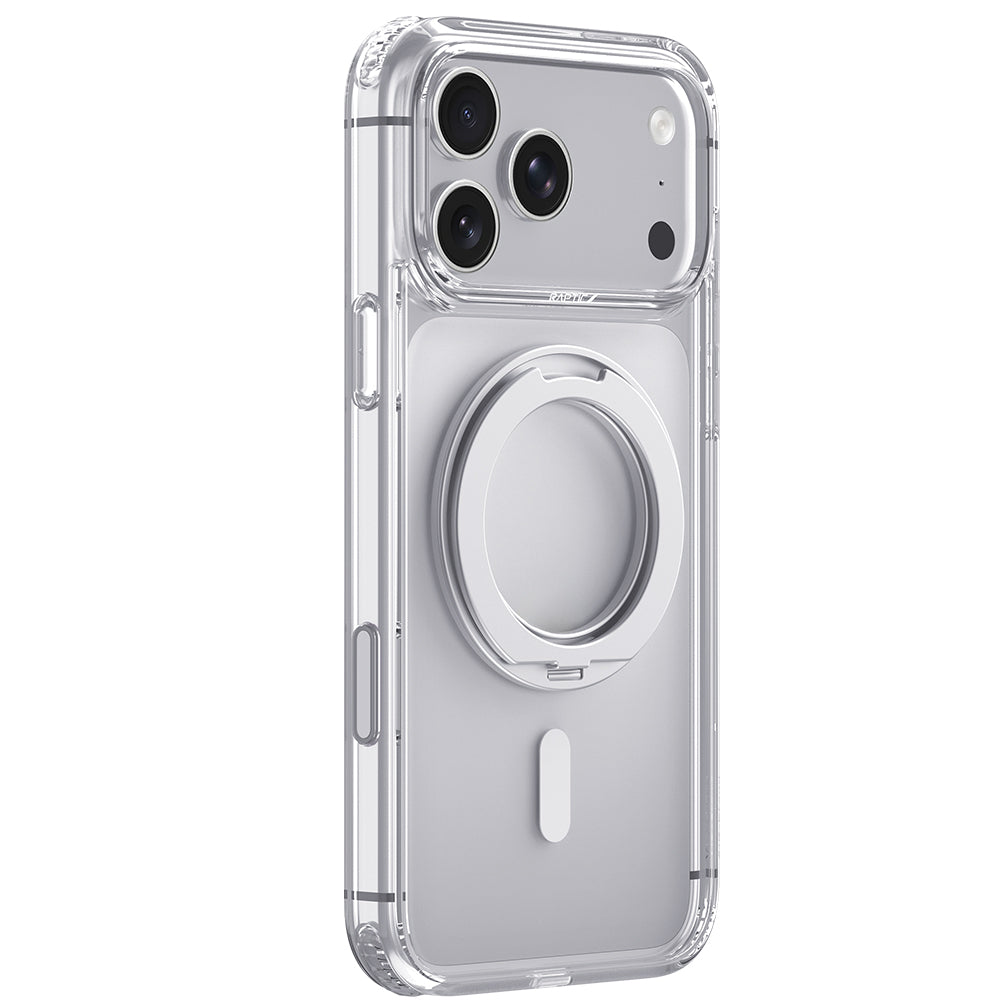 iPhone 18 Pro Max Kılıf M-safe Şarj Özellikli Raptic Air Stand Serisi Aynalı Arka Yüzey Standlı Kılıf