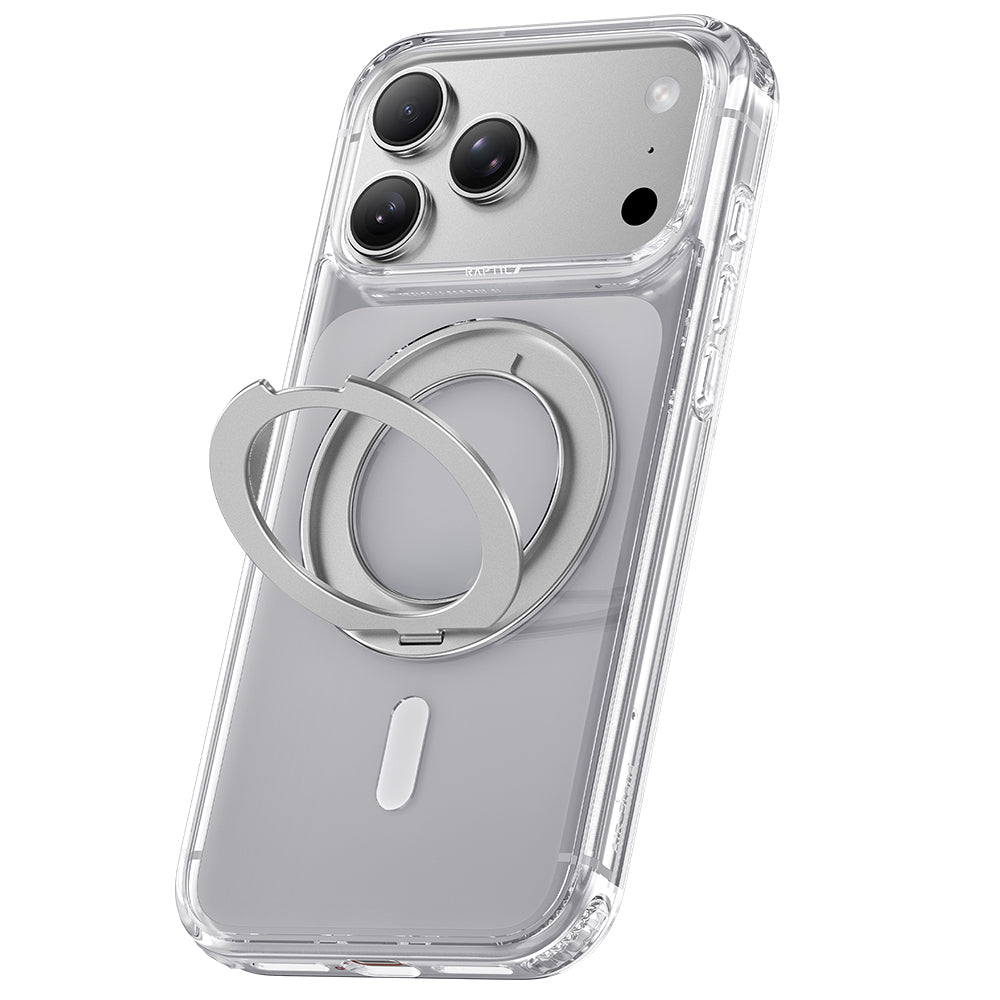 iPhone 18 Pro Max Kılıf M-safe Şarj Özellikli Raptic Air Stand Serisi Aynalı Arka Yüzey Standlı Kılıf