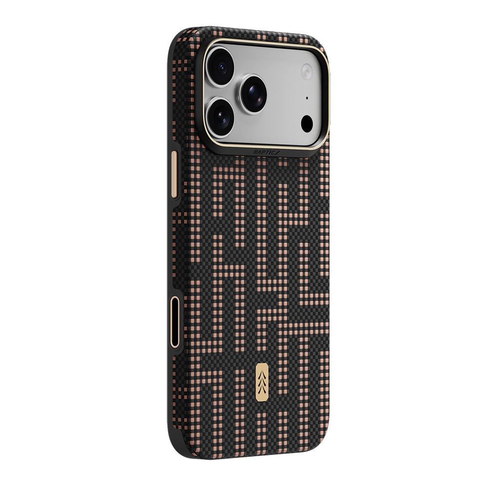 iPhone 18 Pro Max Kılıf M-safe Şarj Özellikli Raptic Aramid Dual Ultra Grid Serisi Karbon Kılıf