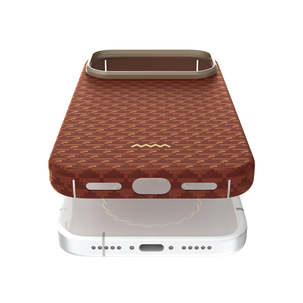iPhone 18 Pro Max Kılıf M-safe Şarj Özellikli Raptic Aramid Skin Origin Serisi Karbon Kılıf