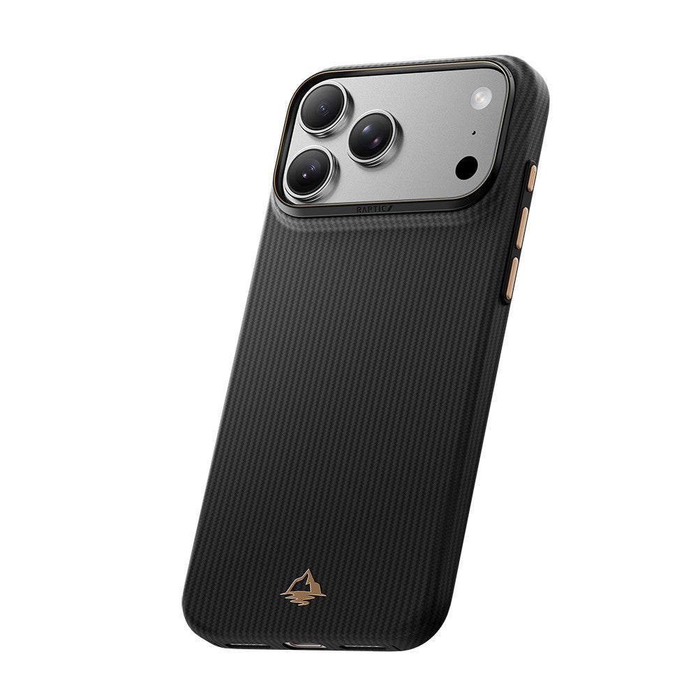 iPhone 18 Pro Max Kılıf M-safe Şarj Özellikli Raptic Aramid Skin Reynis Serisi Karbon Kılıf
