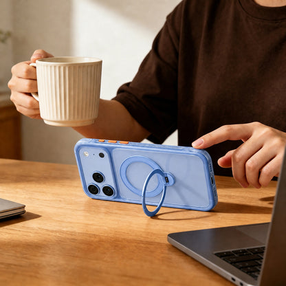 iPhone 18 Pro Max Kılıf M-safe Şarj Özellikli Standlı Airbag Tasarımlı Mutural Air Shield Serisi Kılıf