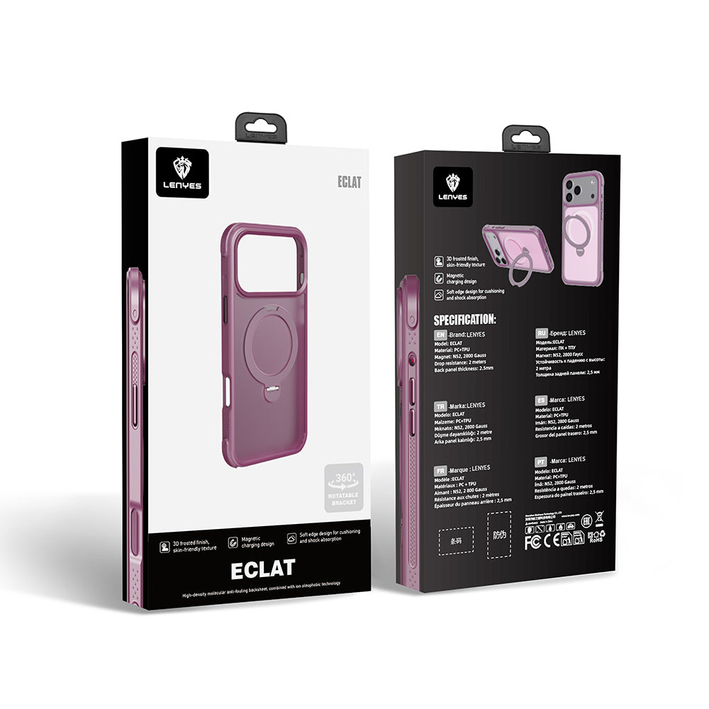 iPhone 18 Pro Max Kılıf M-safe Şarj Özellikli Standlı Lenyes Eclat Kılıf