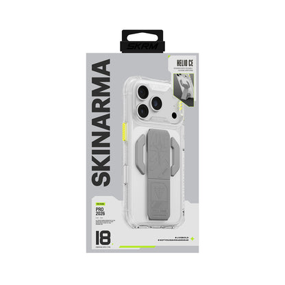 iPhone 18 Pro Max Kılıf M-safe Şarj Özellikli Teknoloji Desenli Skinarma Helio CE Mag Charge Standlı Kılıf