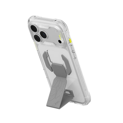 iPhone 18 Pro Max Kılıf M-safe Şarj Özellikli Teknoloji Desenli Skinarma Helio CE Mag Charge Standlı Kılıf