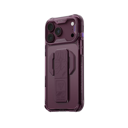 iPhone 18 Pro Max Kılıf M-safe Şarj Özellikli Teknoloji Desenli Skinarma Helio CE Mag Charge Standlı Kılıf
