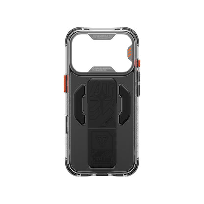 iPhone 18 Pro Max Kılıf M-safe Şarj Özellikli Teknoloji Desenli Skinarma Helio CE Mag Charge Standlı Kılıf