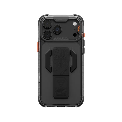 iPhone 18 Pro Max Kılıf M-safe Şarj Özellikli Teknoloji Desenli Skinarma Helio CE Mag Charge Standlı Kılıf