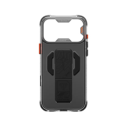 iPhone 18 Pro Max Kılıf M-safe Şarj Özellikli Teknoloji Desenli Skinarma Helio CE Mag Charge Standlı Kılıf