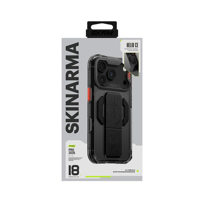 iPhone 18 Pro Max Kılıf M-safe Şarj Özellikli Teknoloji Desenli Skinarma Helio CE Mag Charge Standlı Kılıf