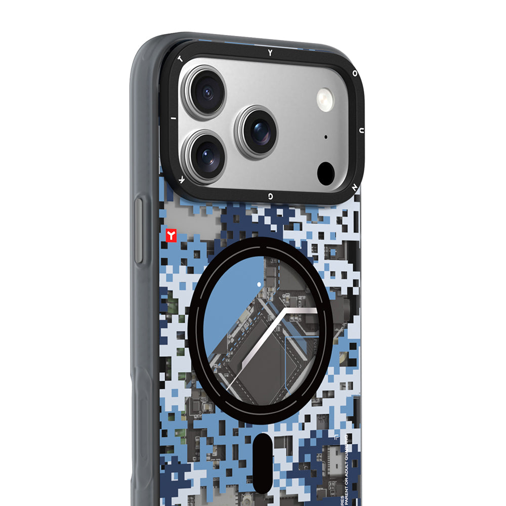 iPhone 18 Pro Max Kılıf M-Safe Şarj Özellikli Youngkit Camouflage Sykell Serisi Kılıf