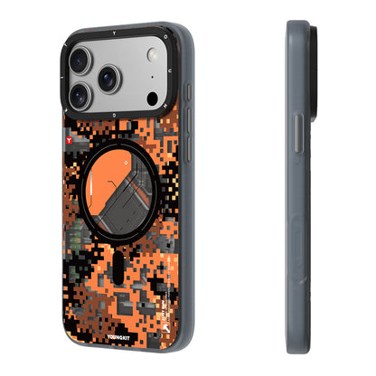 iPhone 18 Pro Max Kılıf M-Safe Şarj Özellikli Youngkit Camouflage Sykell Serisi Kılıf
